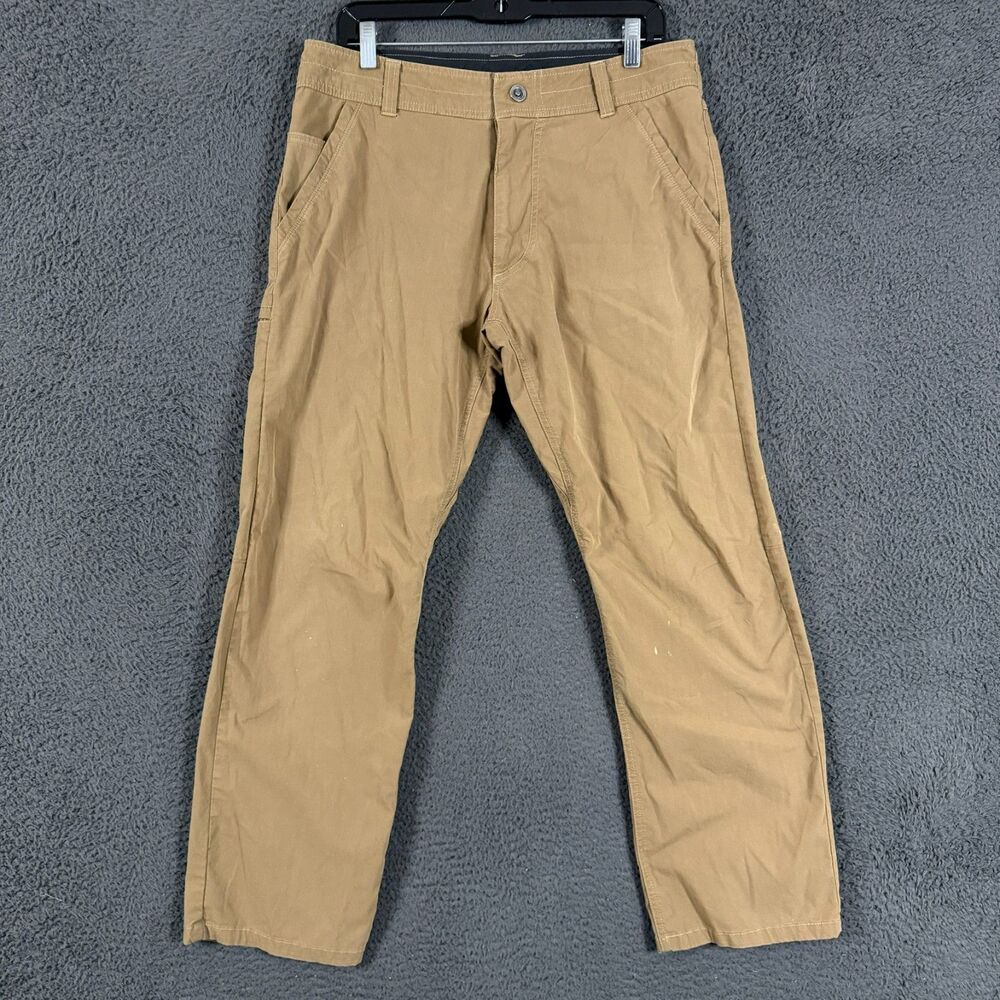 Kuhl Slax Pants Mens 32x30 Brown Straight Fit Outdoor Hiking Lightweight Stretch
